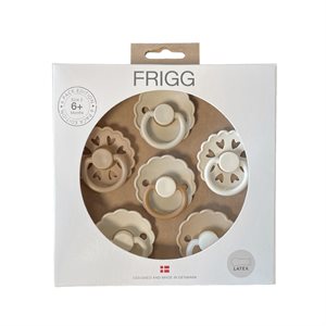 FRIGG 6-Pack Pacifiers - Round Latex - Cinnamon Charm - Size 2